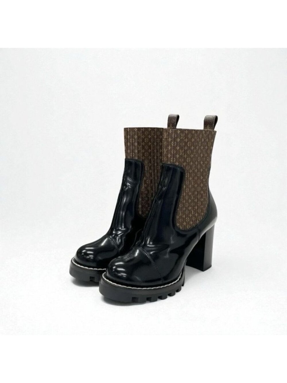 Louis Vuitton Star Trail Line Monogram Boots Short Shoes Leather Brown - Picture 3 of 11